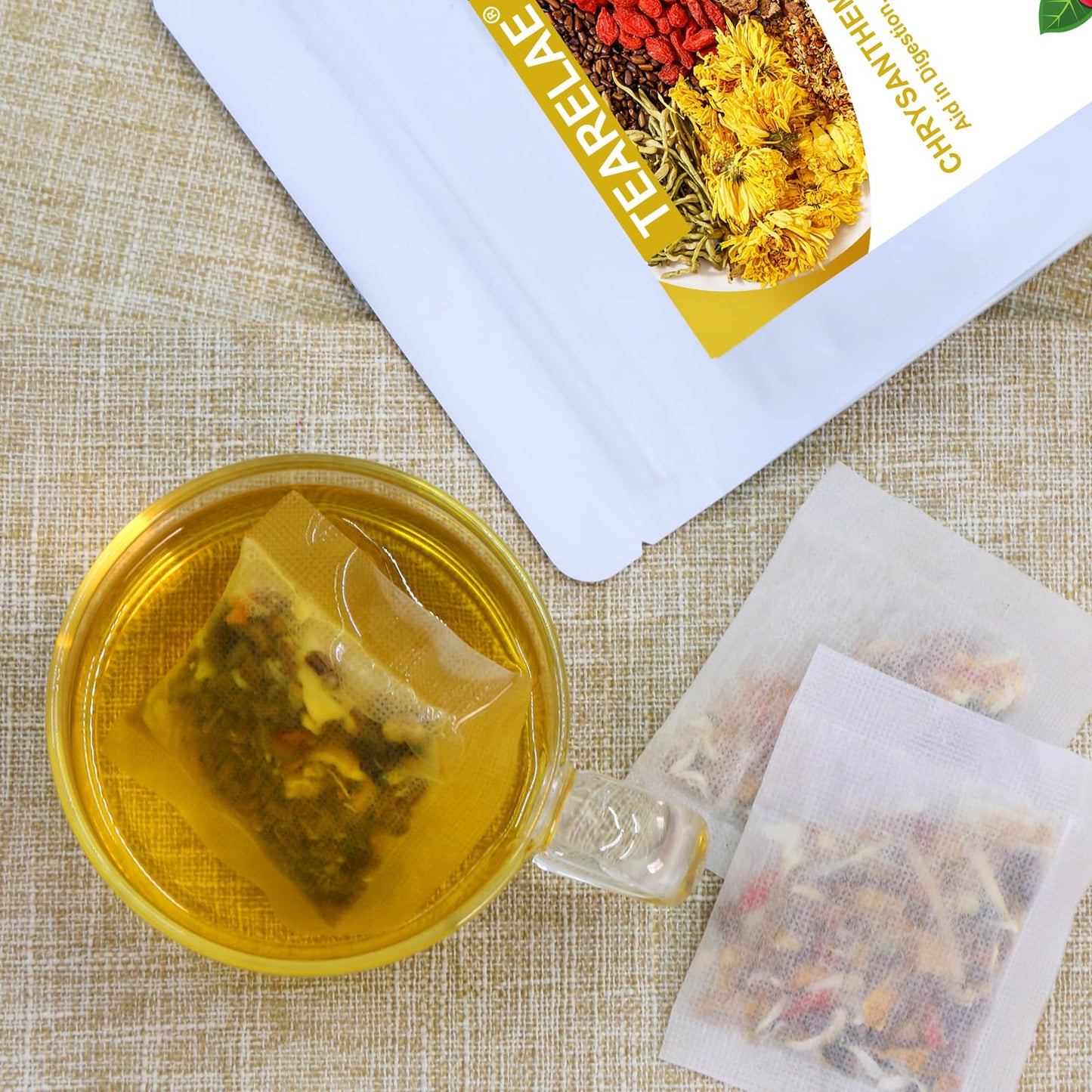 Tearelae - Chrysanthemum Cassia Seed Tea - 4G X 40 Count - Burdock Root, Goji Berry, Honeysuckle, Osmanthus - Combination Herbal Tea Bag