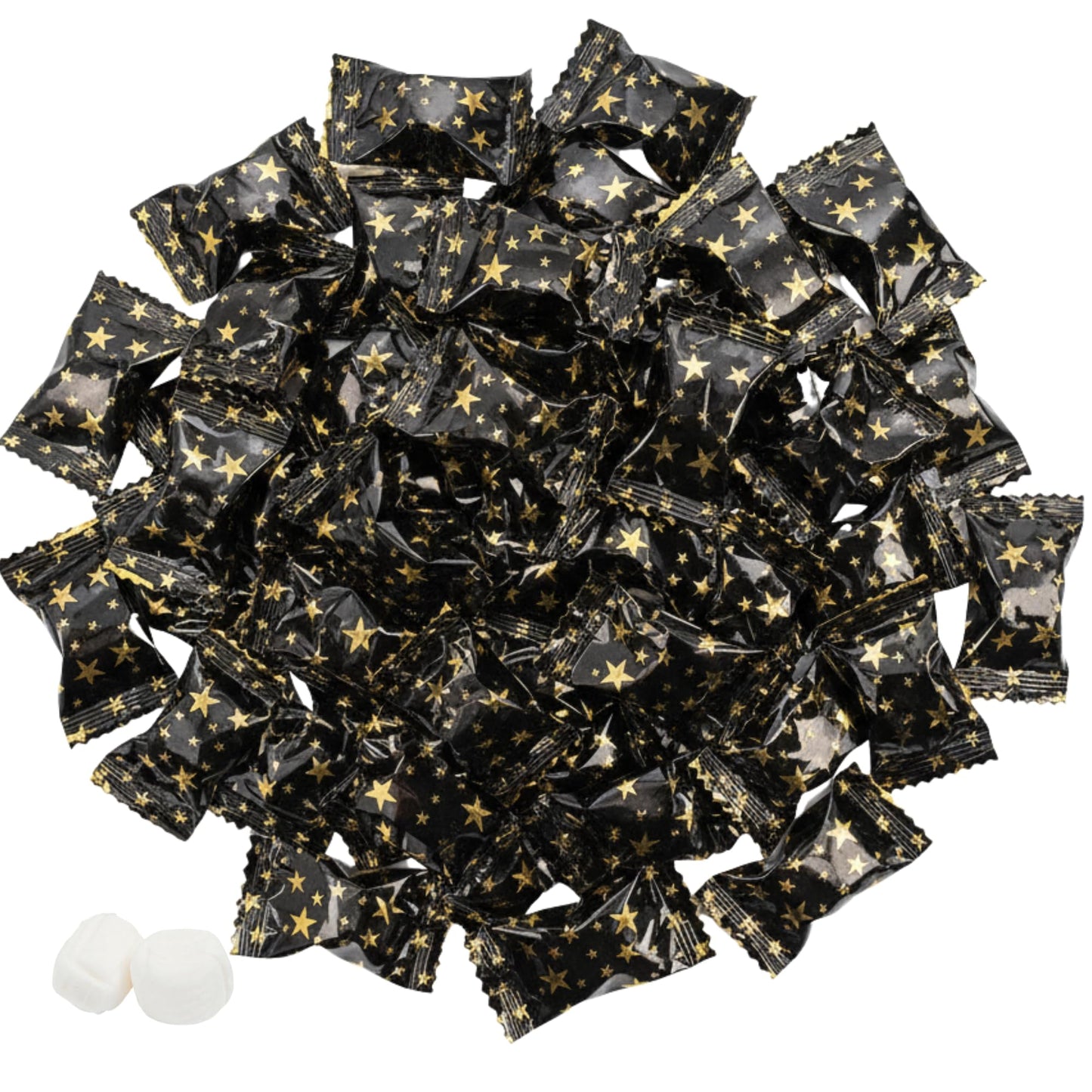 216 Count Black and Gold Buttermints Individually Wrapped Bulk - Wedding Mints, Thank You Candy, Party Favors, Graduation, Retir