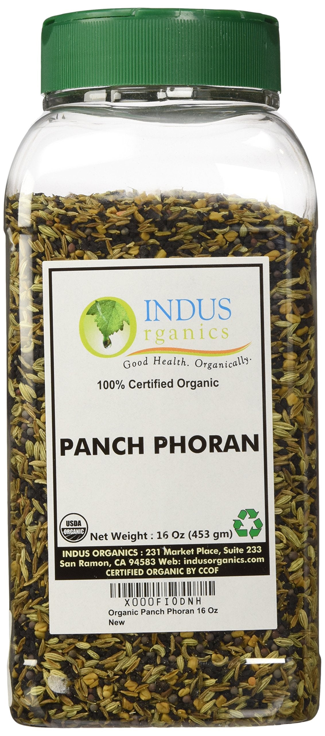 Indus Organics Panch Phoran Bengal Five Spice Blend, Premium Grade, 1 Lb Jar