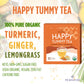 Picknature Usda Organic Happy Tummy Tea - Digestive Tea With Lemongrass, Turmeric, Ginger Tea Freshly Picked From Thailand| 60 T