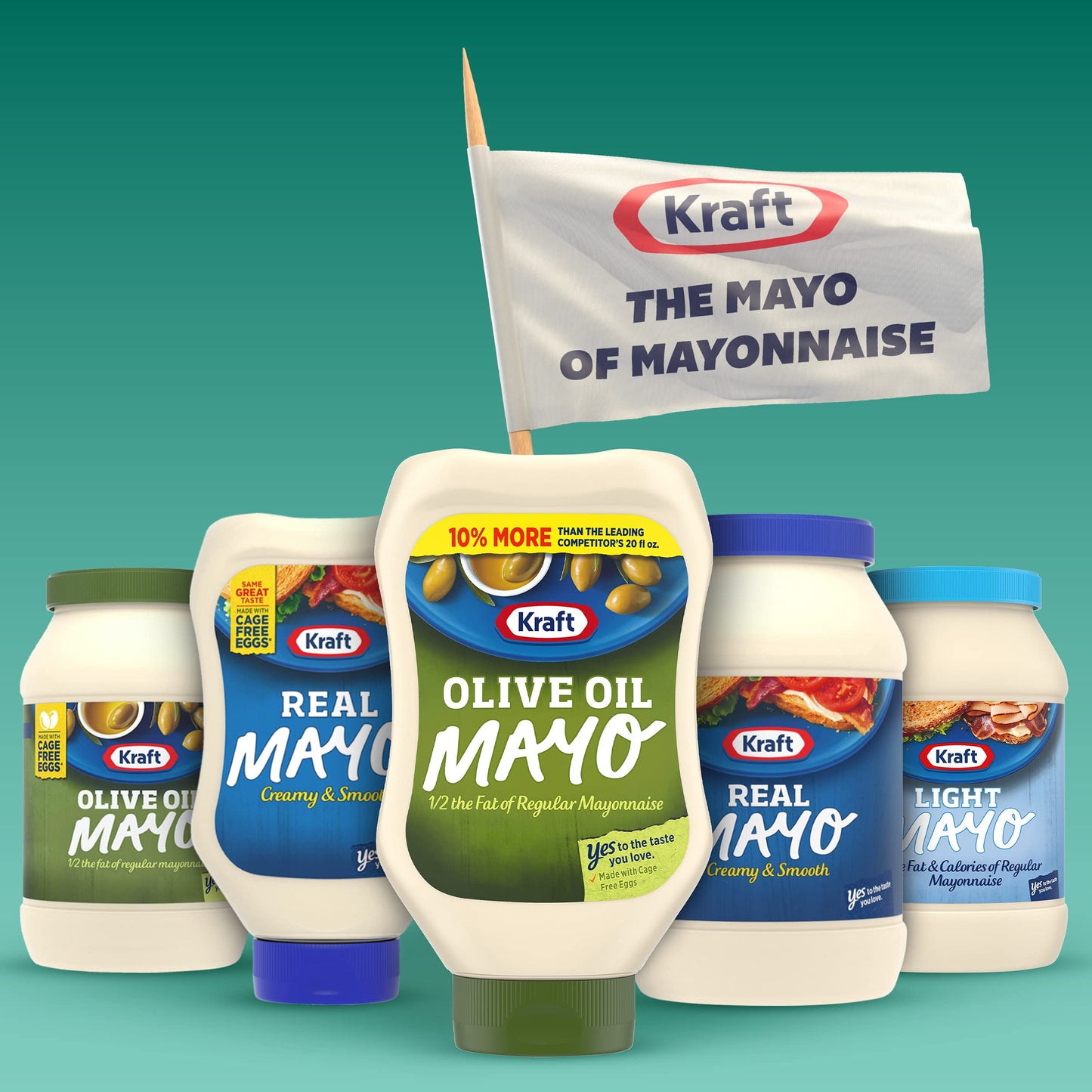 Kraft Mayo with Olive Oil Reduced Fat Mayonnaise, 22 fl oz Bottle
