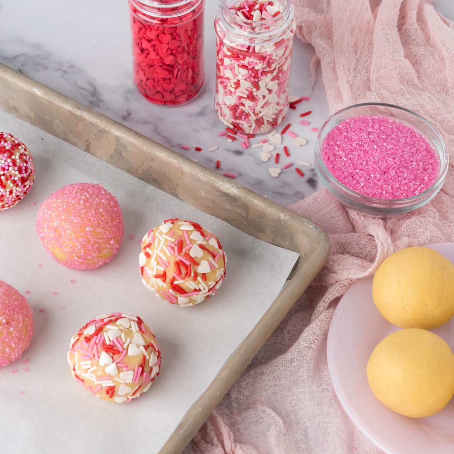Sweets Indeed Heart Sprinkles, 4 Pack, Edible Sprinkle Mix, Perfect For Cake Decorations, Baking, Ice Cream, Cookies, Cupcake To