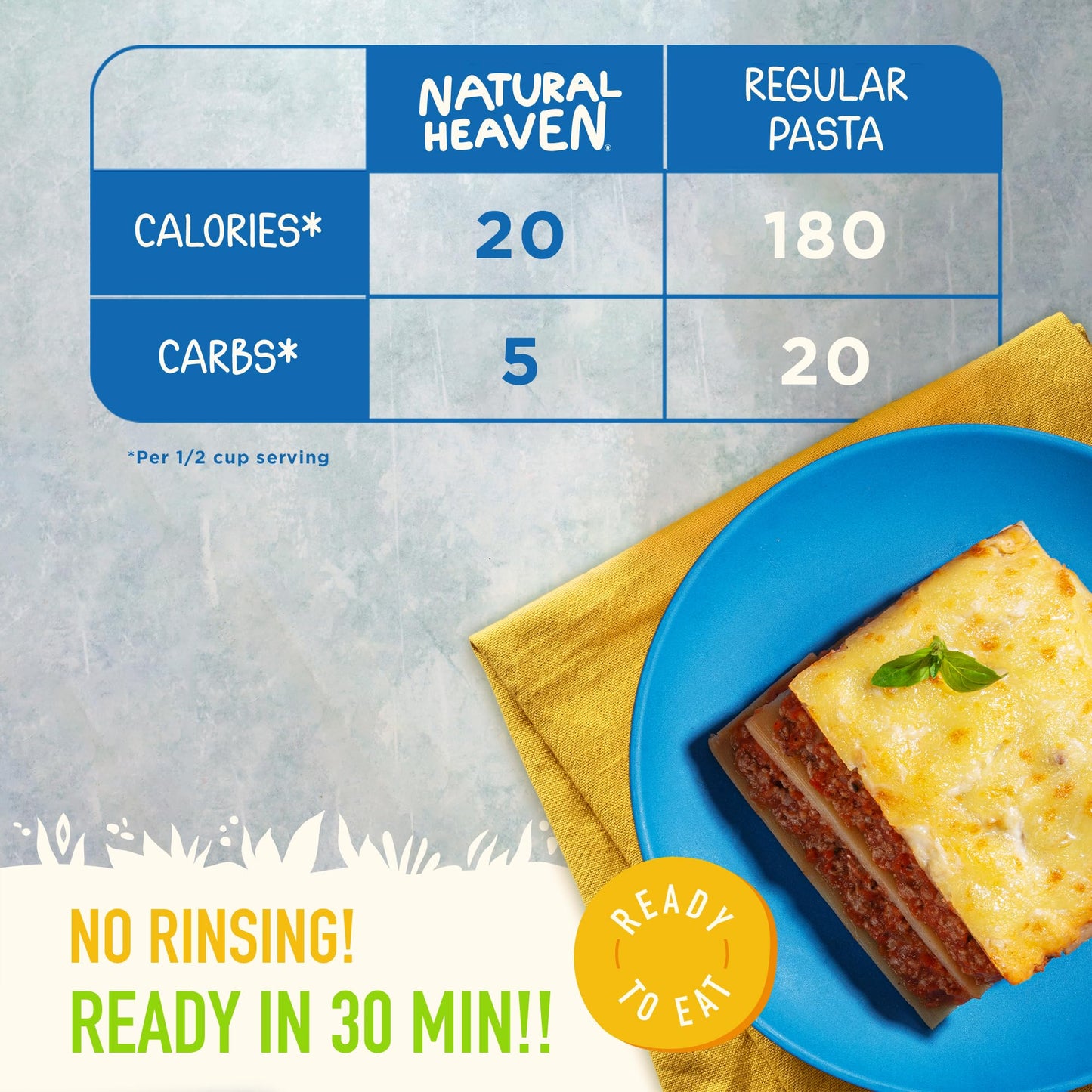 Natural Heaven Lasagna Noodles, Hearts of Palm - Naturally Rich in Potassium, Low-Calorie Veggie Pasta, Keto & Gluten-Free Food,