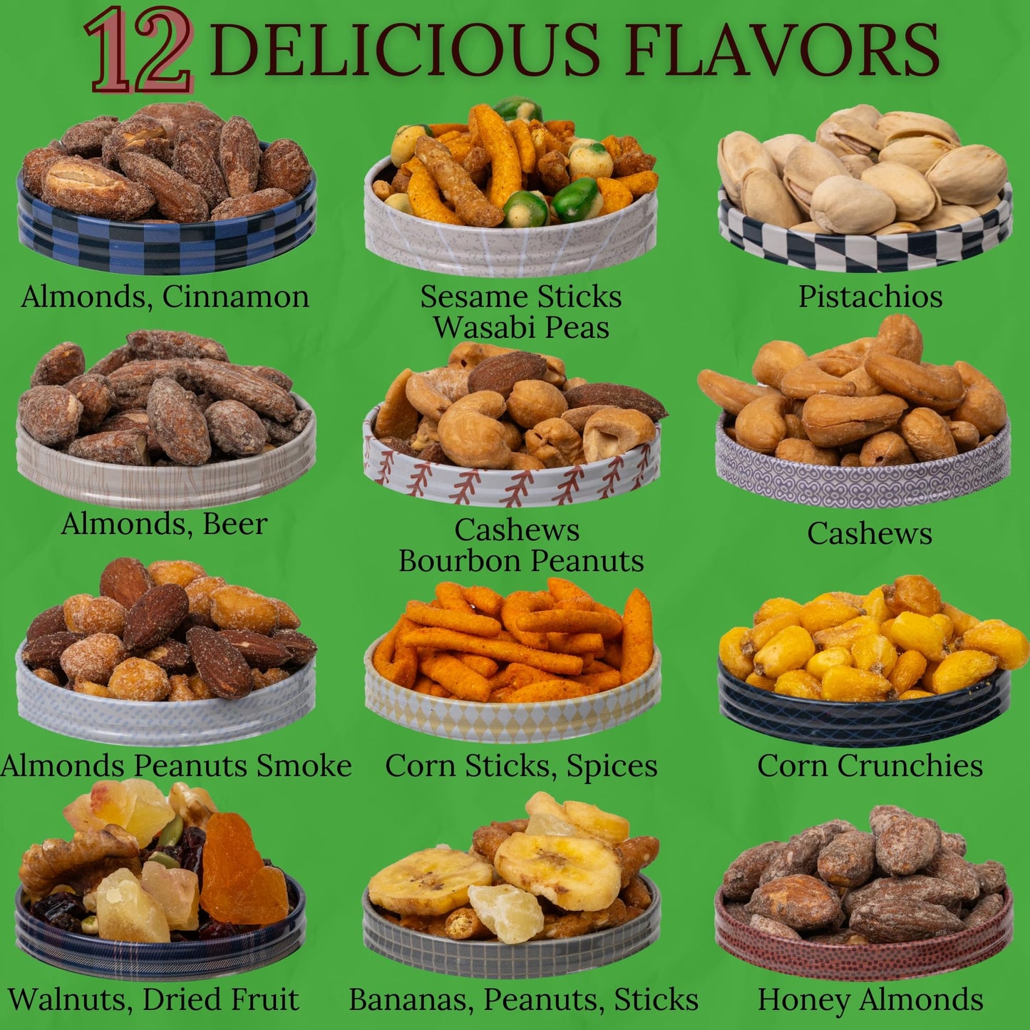 Snack Box Gift Basket, Birthday Gift for Men, Women, Food Care Package, Unique Tins of Assorted Nuts, Snacks in Stunning Case -