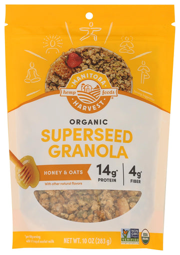 MANITOBA HARVEST Organic Honey & Oats Hemp Yeah granola, 10 OZ