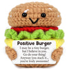 AVBODA Mini Inspirational Positive Burger Cute Handmade Crochet Cheeseburger for Birthday Christmas Back to School Encouragement