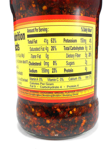 Lao Gan Ma Spicy Chili Crisp Hot Sauce Family/Restaurant Size 24.69 Oz.(700 g.) pack of 2