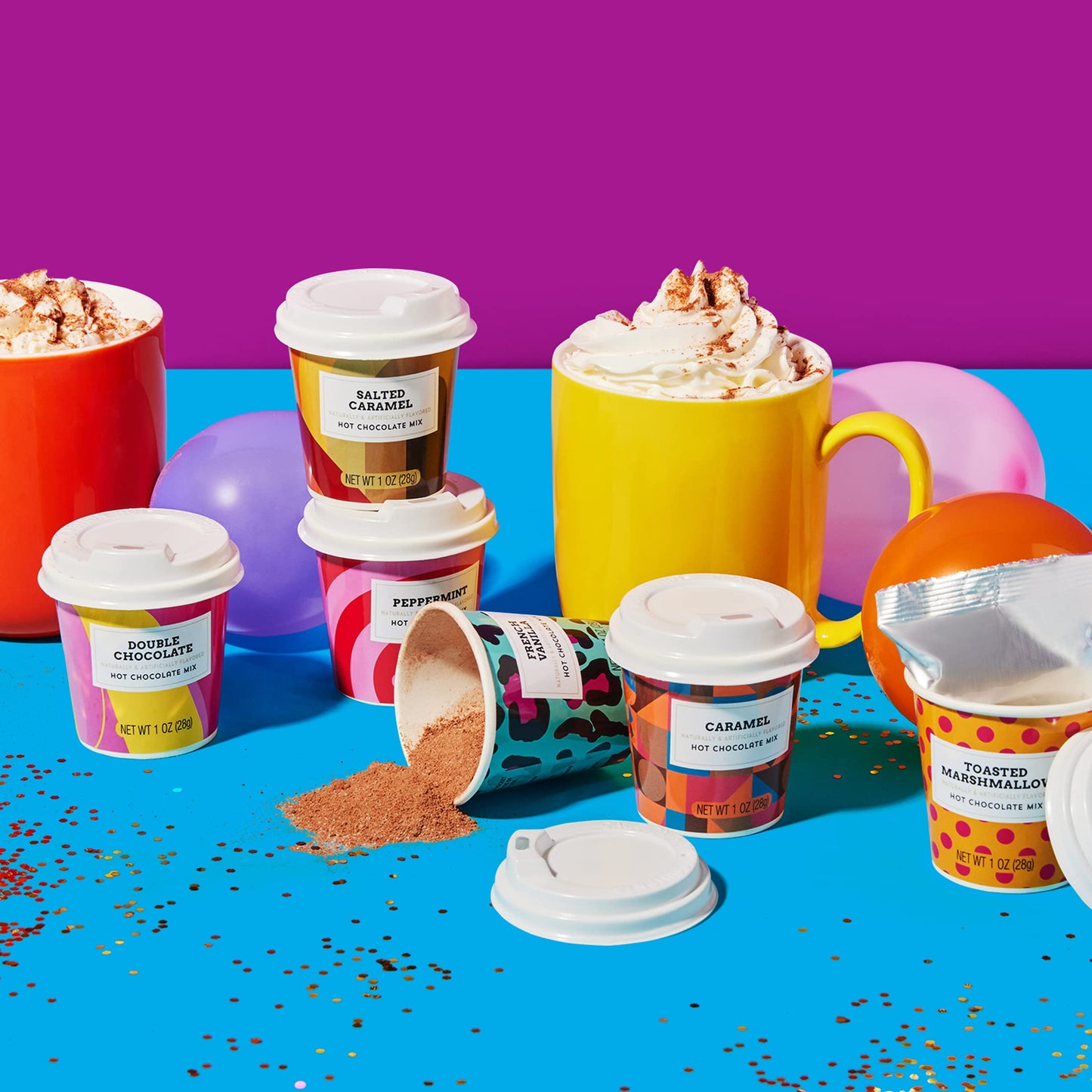 Bombombs, Hot Chocolate Mix Gift Set With Mini Cup Packaging, Dessert Flavors Include Rocky Road, Cookies Butter, Pumpkin Pie &