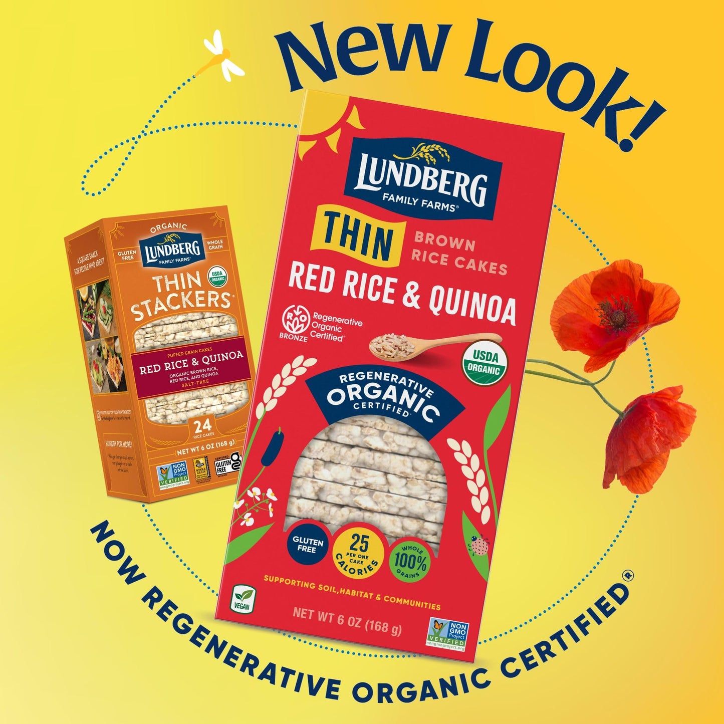 Lundberg Family Farms Organic Thin Stackers Grain Cakes, Red Rice And Quinoa, 5.9 Oz
