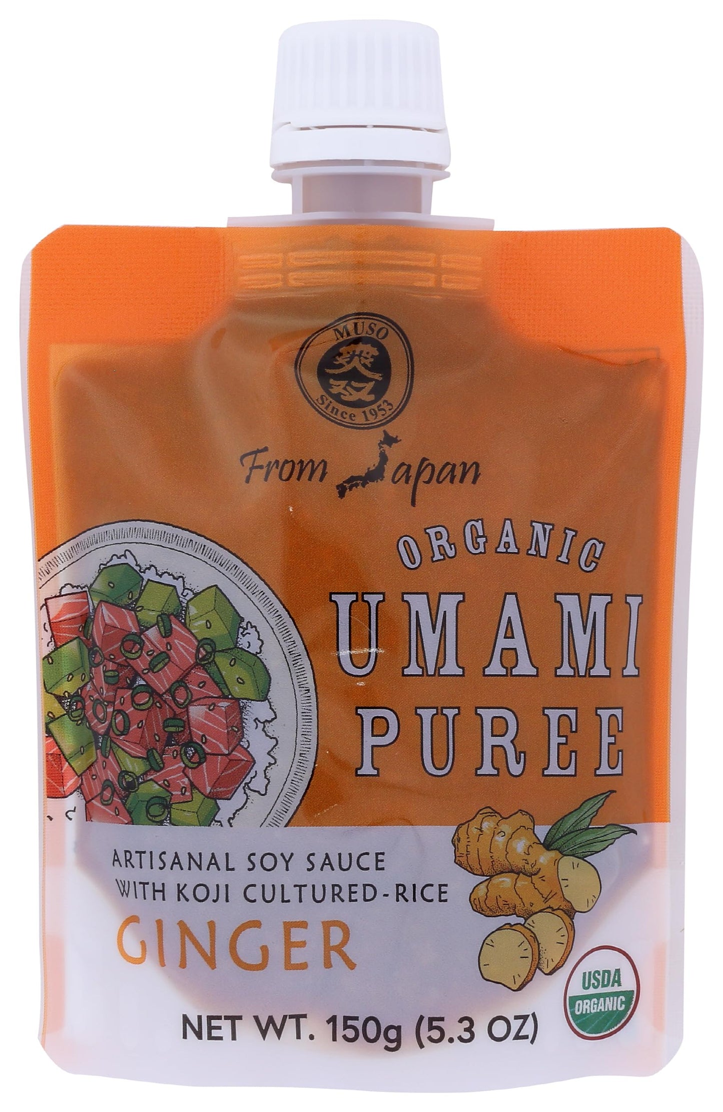 Muso From Japan - Umami Puree With Ginger, Japanese Flavor Enhancer For Cooking, Usda Certified, Made From Natural Ingredients, Bold Taste - 5.2 Oz