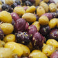Pack Of 4 Mixed Olives In Vacuum, Black Kalamon Olives Mixed With Green Olives Marinated In Lemon Juice, With Savory Greek Orega