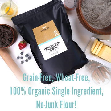 Everstone Mill Buckwheat Flour | Premium Organic | Medium Dark | Fine Grind | 5 LBS (80 Ounce)