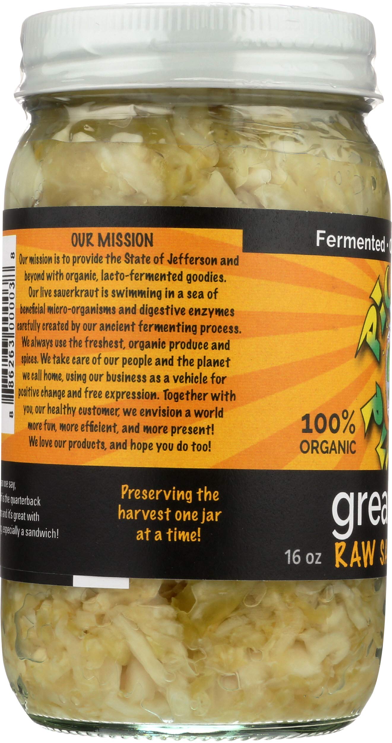 PICKLED PLANET Organic Raw Sauerkraut, 16 OZ