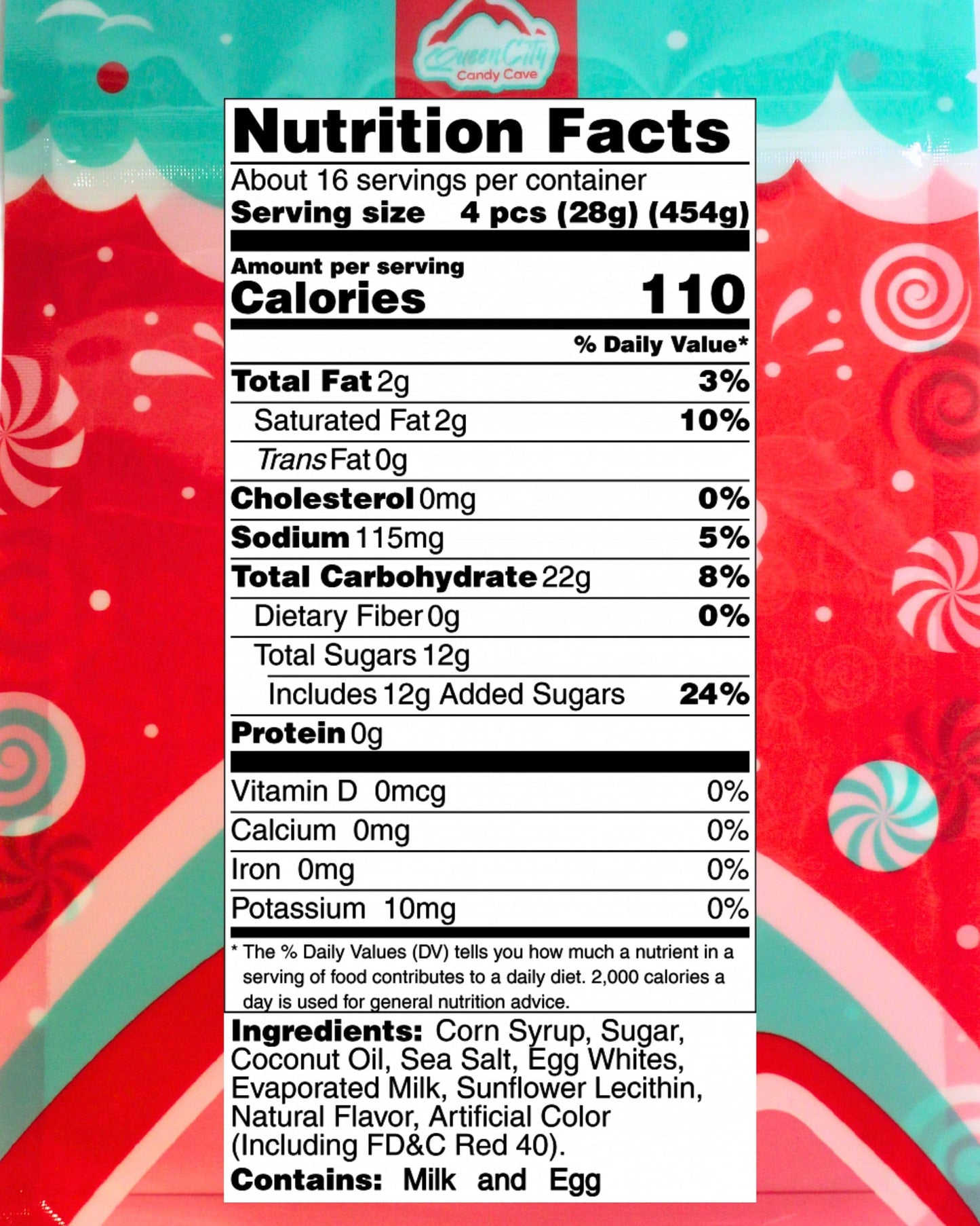 Peppermint Flavored Salt Water Taffy Individually Wrapped- Old Fashioned Saltwater Taffy Bulk, By Queen City Candy Cave (2.5 Pou