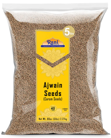 Rani Ajwain Seeds Whole - 80oz (5lbs) Bulk, All Natural, Vegan, Gluten Friendly, NON-GMO, Kosher, Indian Origin