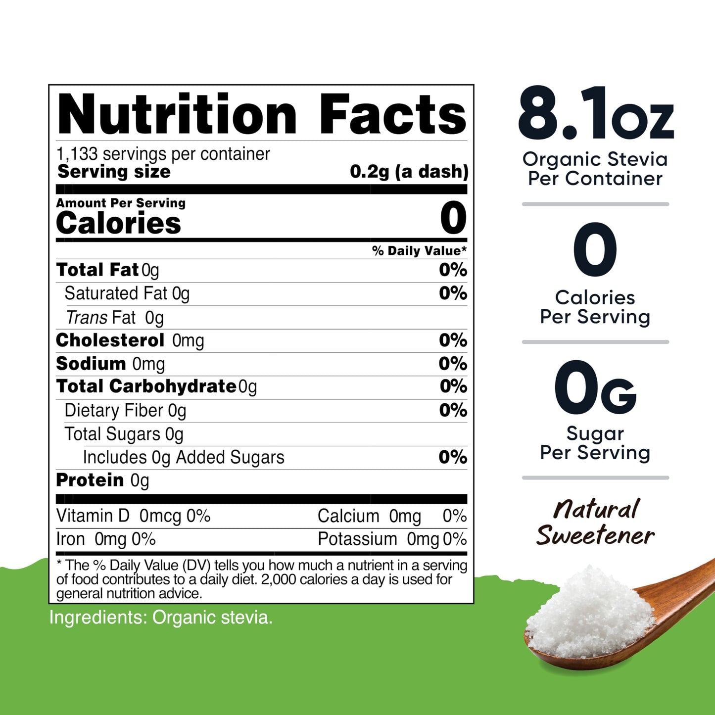 Nutricost Organic Stevia Natural Sweetener - GMO-Free, Gluten-Free, 8.1 oz