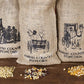 Amish Country Popcorn | 3-2 lb Bags | 6 lb Burlap Variety Set | Medium White - Medium Yellow - Rainbow Popcorn Kernels | Old Fas