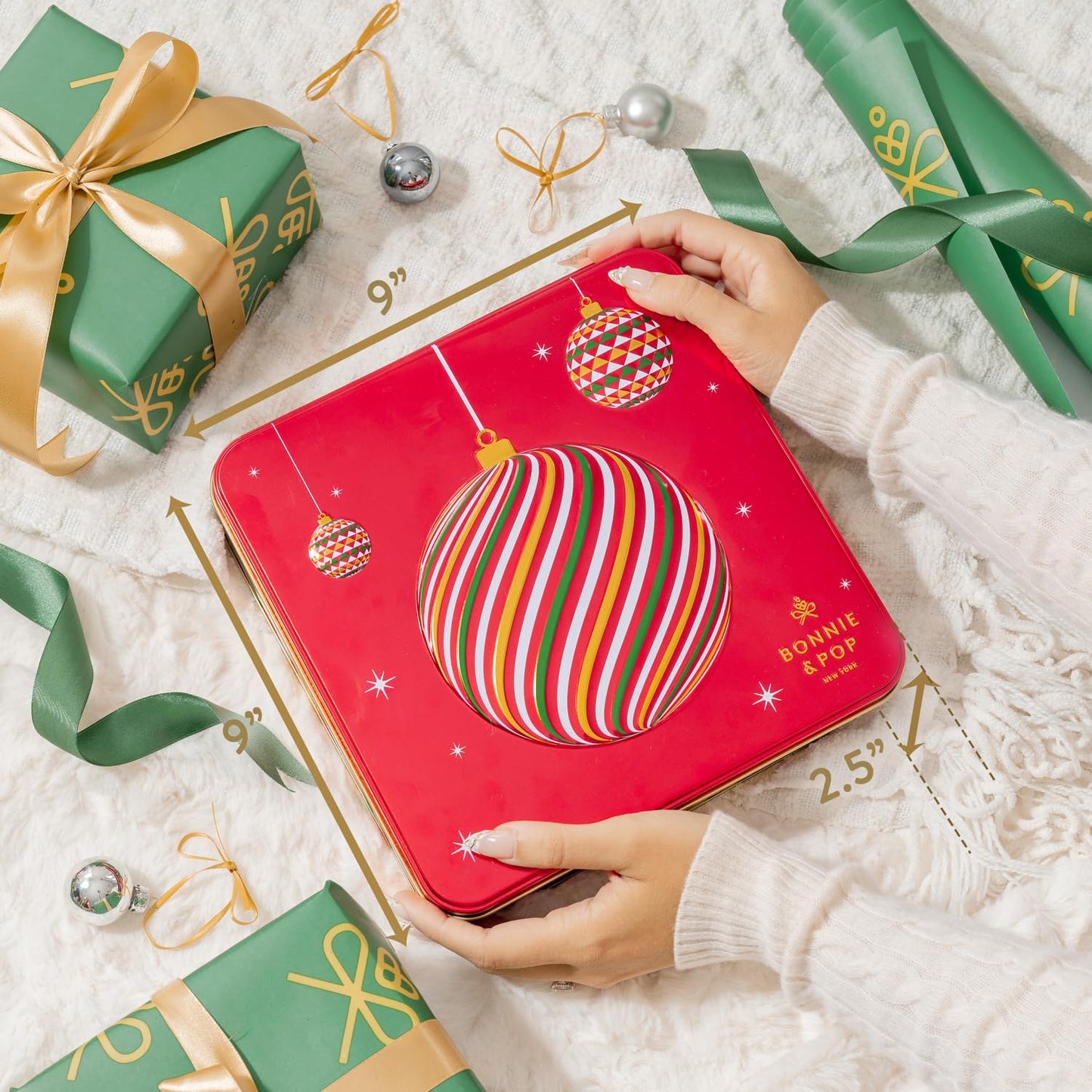 Holiday Gourmet Chocolate Candy Gift Basket with Keepsake Tray - Bonnie and Pop