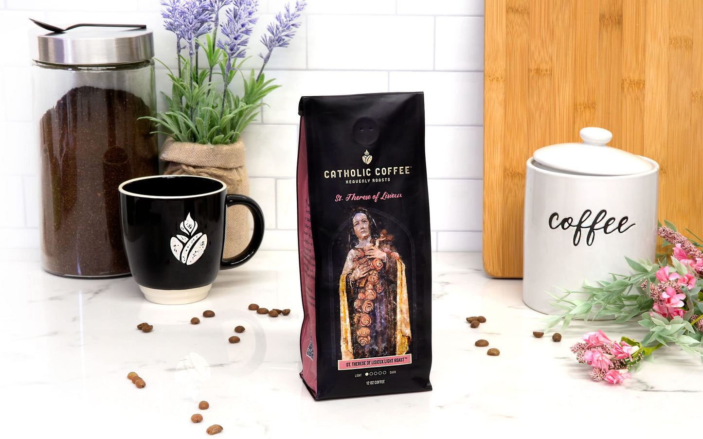 St. Therese Of Lisieux Light Roast Coffee (Ground) 12Oz - Small-Batch Craft Coffee, Gift For Catholic Faithful & Coffee Lovers