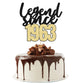 Gyufise 1Pcs Legend Since 1963 Cake Topper Glitter Sixty Happy 60Th Birthday Cake Pick Cheers To 60 Years Cake Decoration For 60