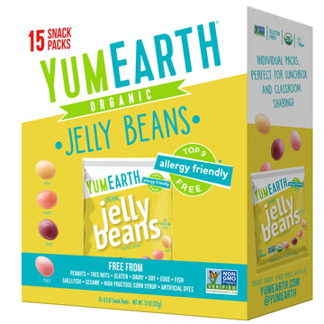 Yumearth Organic Jelly Beans - Fruity Candy Snack Packs, Gluten Free Snacks For Kids - Allergy Friendly, Non-Gmo, No Artificial