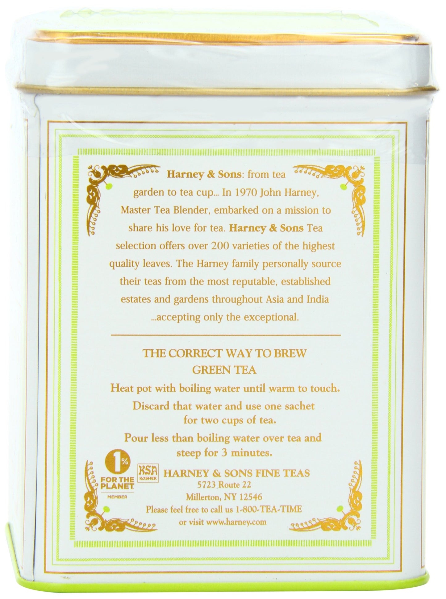 Harney & Sons Citron Green Tea, White, 20 Count (Pack Of 1)