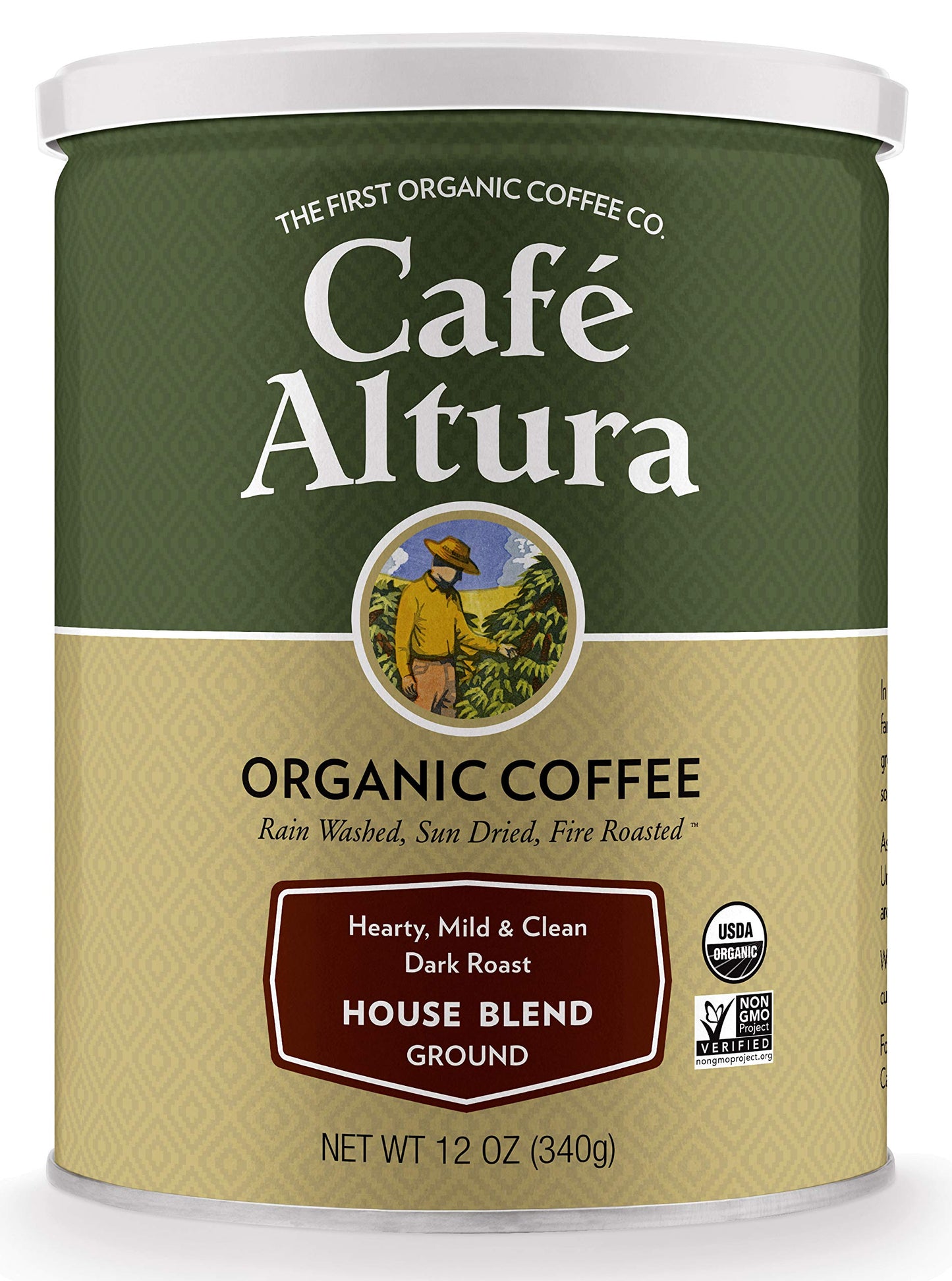 Cafe Altura Ground Organic Coffee, House Blend, 12 Ounce (Pack Of 3), Green