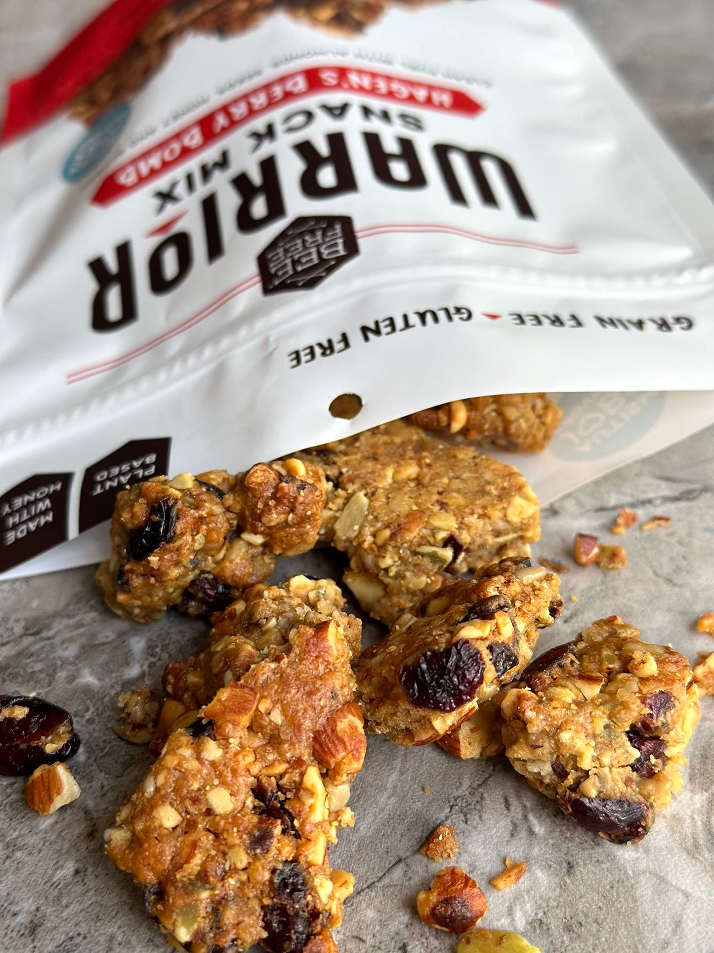 BeeFree Warrior Mix Gluten Free Granola Bites, Paleo, Low Carb, Oat Free, 9 Ounce Bag