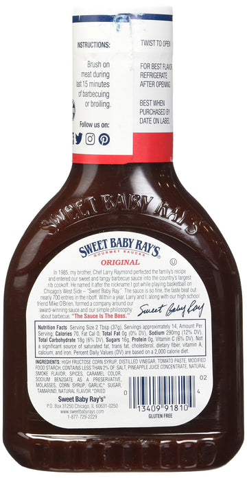Sweet Baby Ray'S Gourmet Sauce Barbecue Flavor, 18 Ounce (Pack Of 3))