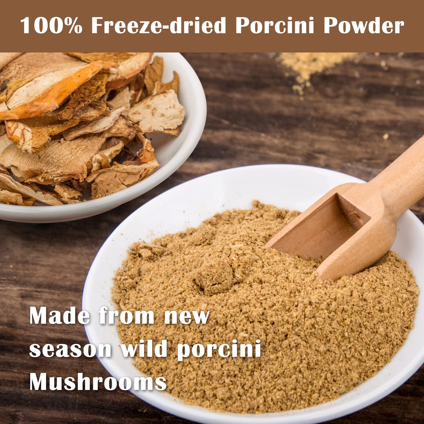 Grelim Porcini Powder 4.23 Oz, Wild Fresh Dried Porcini Mushroom Powder, No Additives All Natural, Adds Great Depth Of Flavor To
