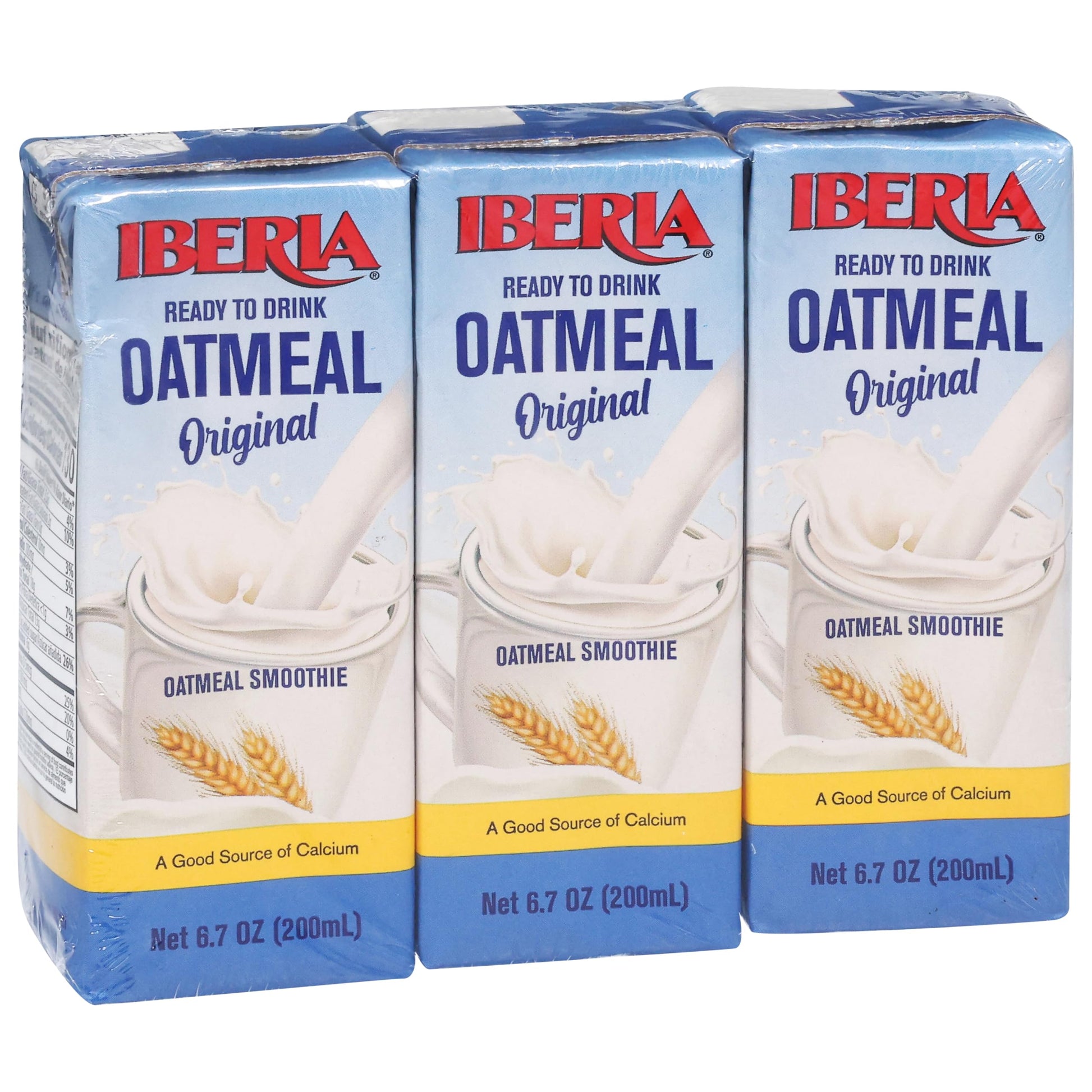 Iberia Oatmeal Drink, Ready-to-Drink, Shelf Stable, Good Source of Calcium, Original Oatmeal Smoothie 6.8 fl oz Single Serve Pac