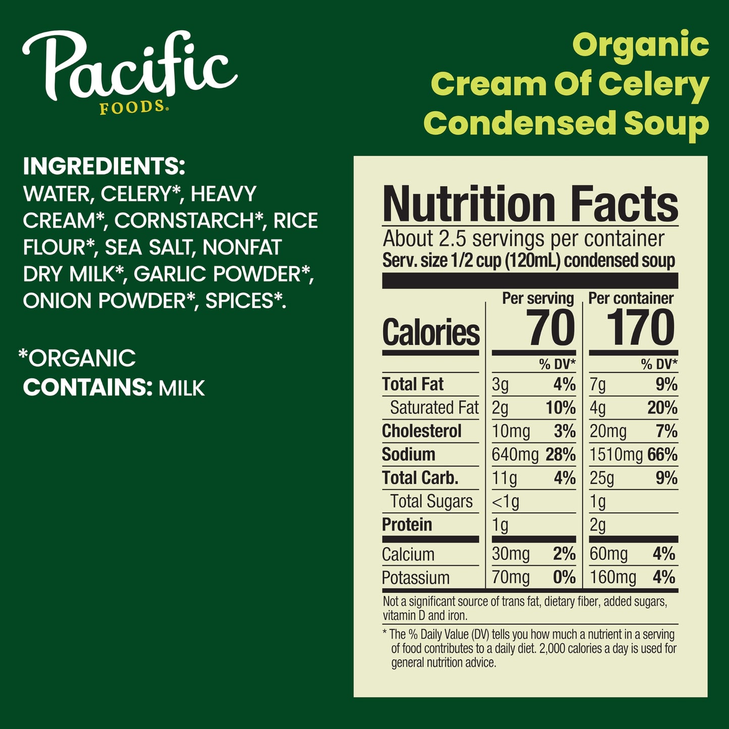 Pacific Foods Organic Condensed Cream of Celery Soup, 10.5 oz Can