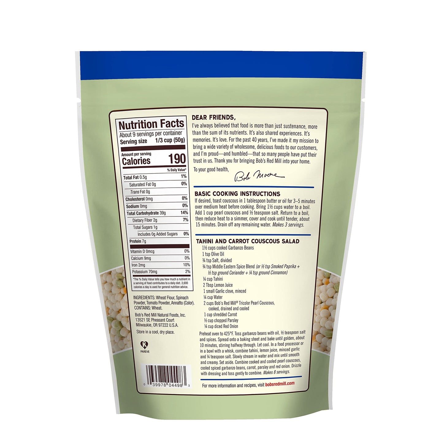 Bob'S Red Mill Tri Color Pearl Couscous, 16 Ounce (Pack Of 4)