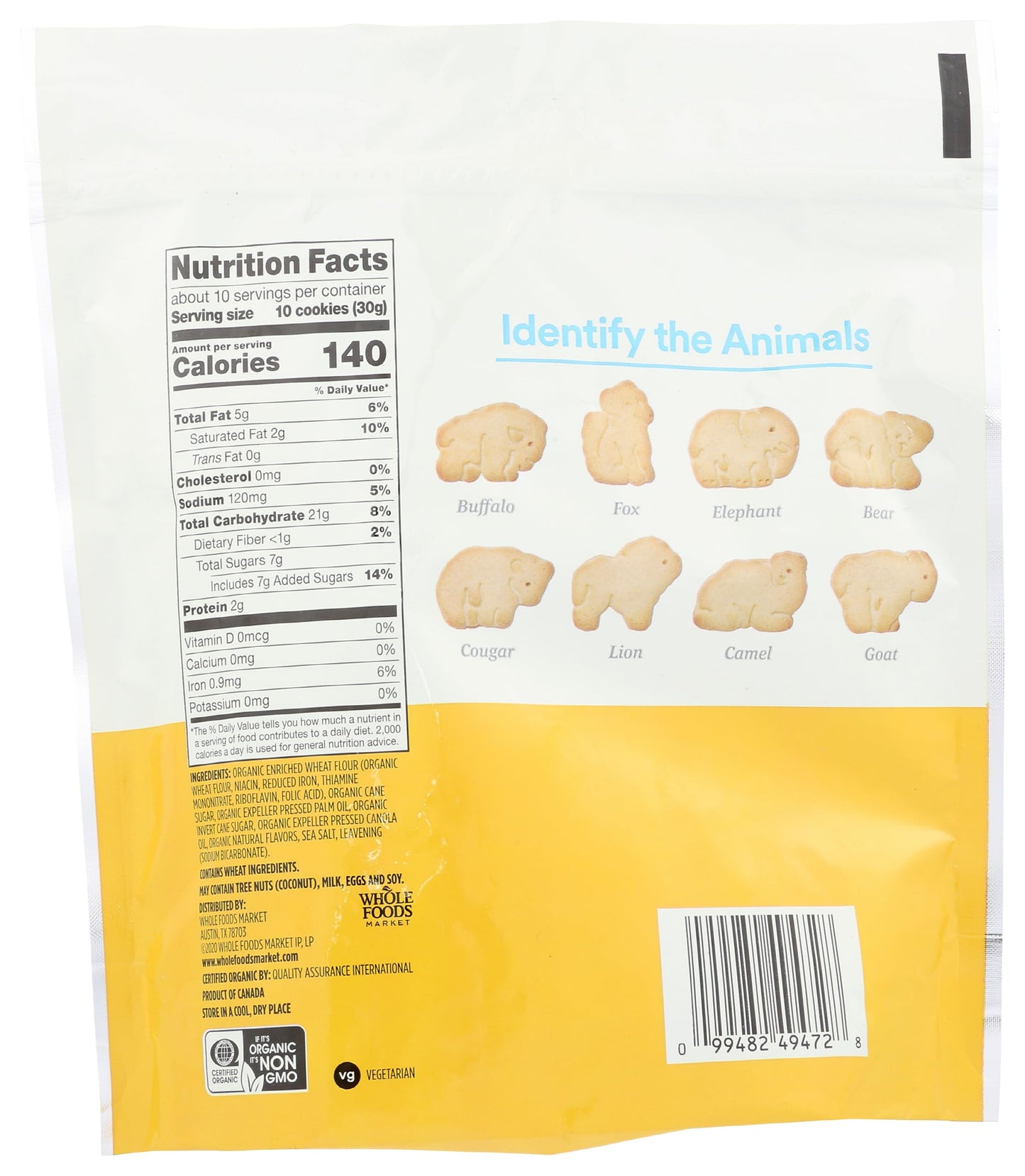 365 by Whole Foods Market, Organic Vanilla Animal Cookie, 11 Ounce