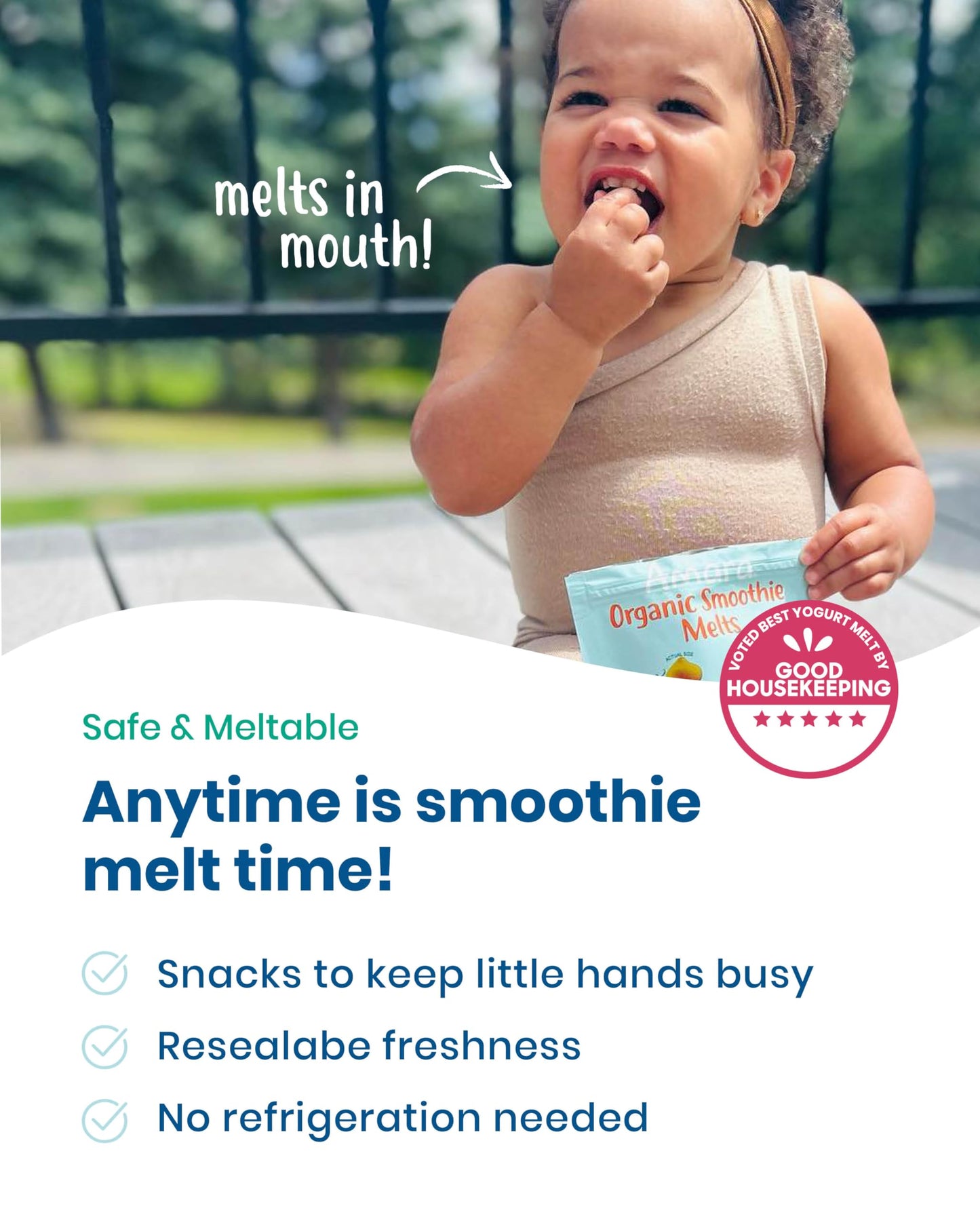 Amara Smoothie Melts - Carrot Raspberry - Baby Snacks Made With Fruits And Vegetables - Healthy Toddler Snacks For Your Kids Lun