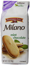 Pepperidge Farm Milano Cookies, Mint, 7 Ounce (Pack of 12)