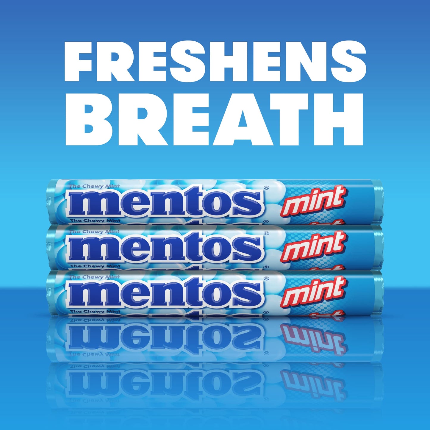 Mentos The Chewy Mint Candy - Mint Flavor 1.32Oz Rolls - 15 Rolls