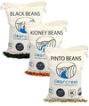 Triple Bean Pack: Black Beans, Pinto and Kidney Beans | 12 lbs (4 lbs each) | Washington State Farmed | Non-GMO | Kosher