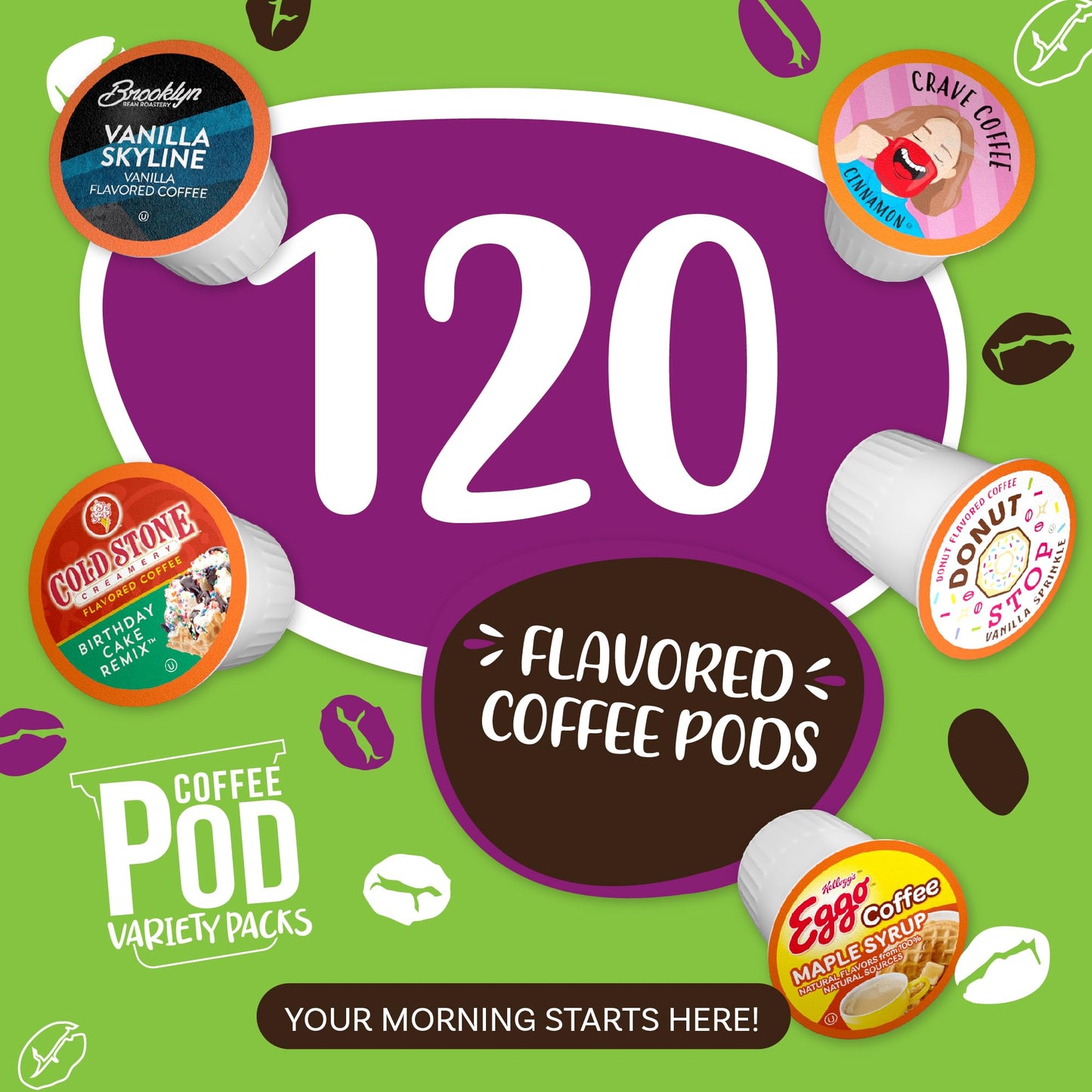 Coffee Pod Variety Packs Super Flavored Sampler  Assorted  Compatible with 2.0 K-Cup malt-inspired  Variety Pack  120 Count (Pack of 1)