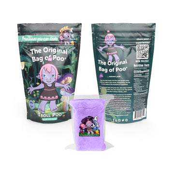 The Original Bag Of Poo®, Troll Poo (Grape Flavored Cotton Candy) Novelty Poop Gag Gift (1 Oz. Single Bag), Free Sticker Inside.