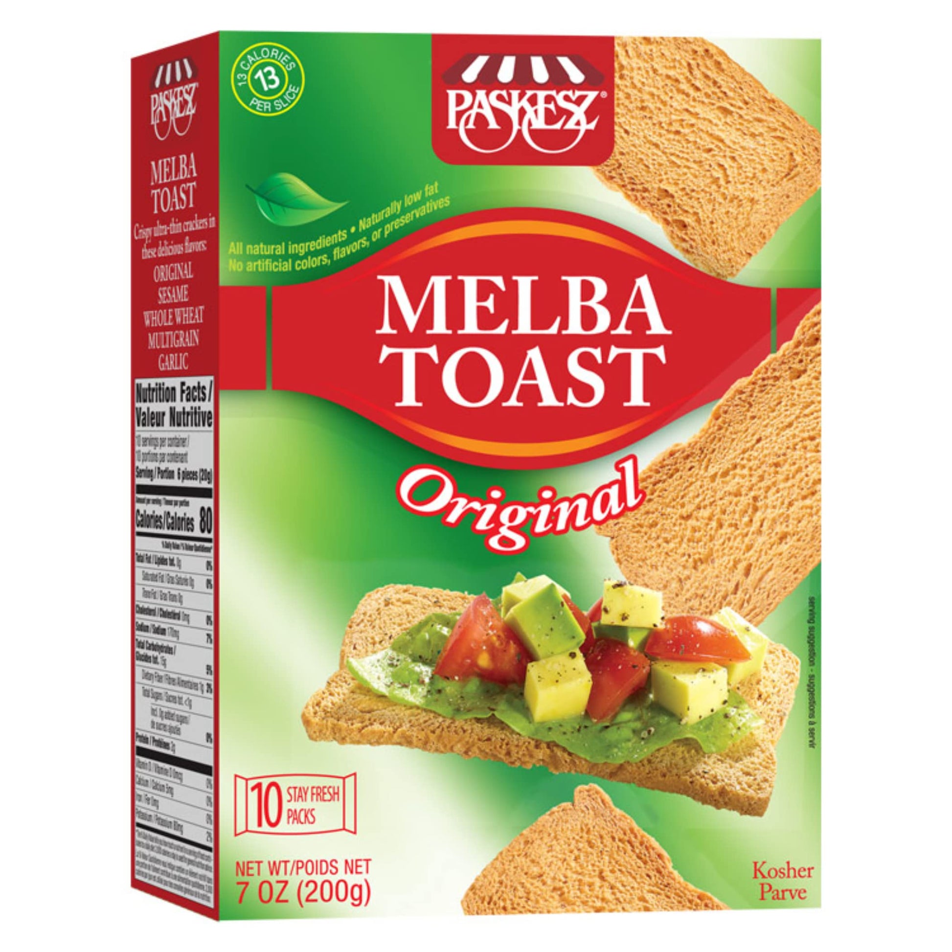 Snacktery Original Melba Toast Crackers - Thin and Crispy Flatbread Crackers - Mini Toasts for Dips, Spreads, Salads - 7 Oz