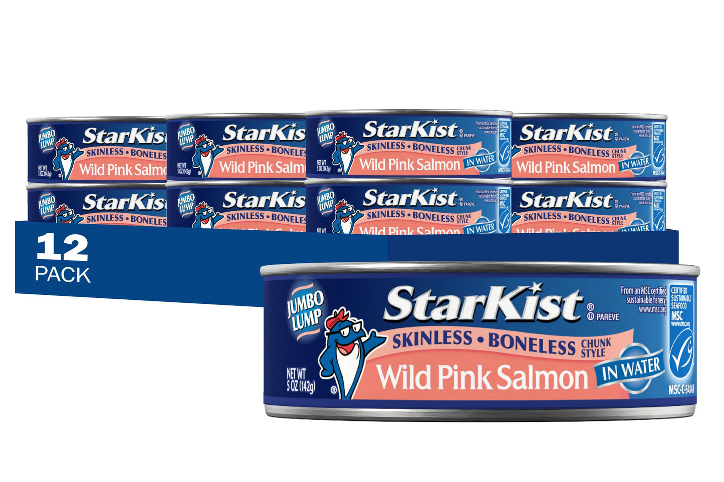 StarKist Wild Pink Salmon, Skinless, Boneless, 5 Ounce (Pack of 12)