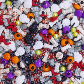 Halloween Sprinkles Mixed Color Eyes & Gravestones & Bones & Skull Cake Decorations Topper Edible Themed Sprinkles For Cookie De