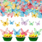 Gyufise 72Pcs Edible Cupcake Toppers - Butterfly Theme Cake Decoration for Baby Shower, Kids Birthday Party