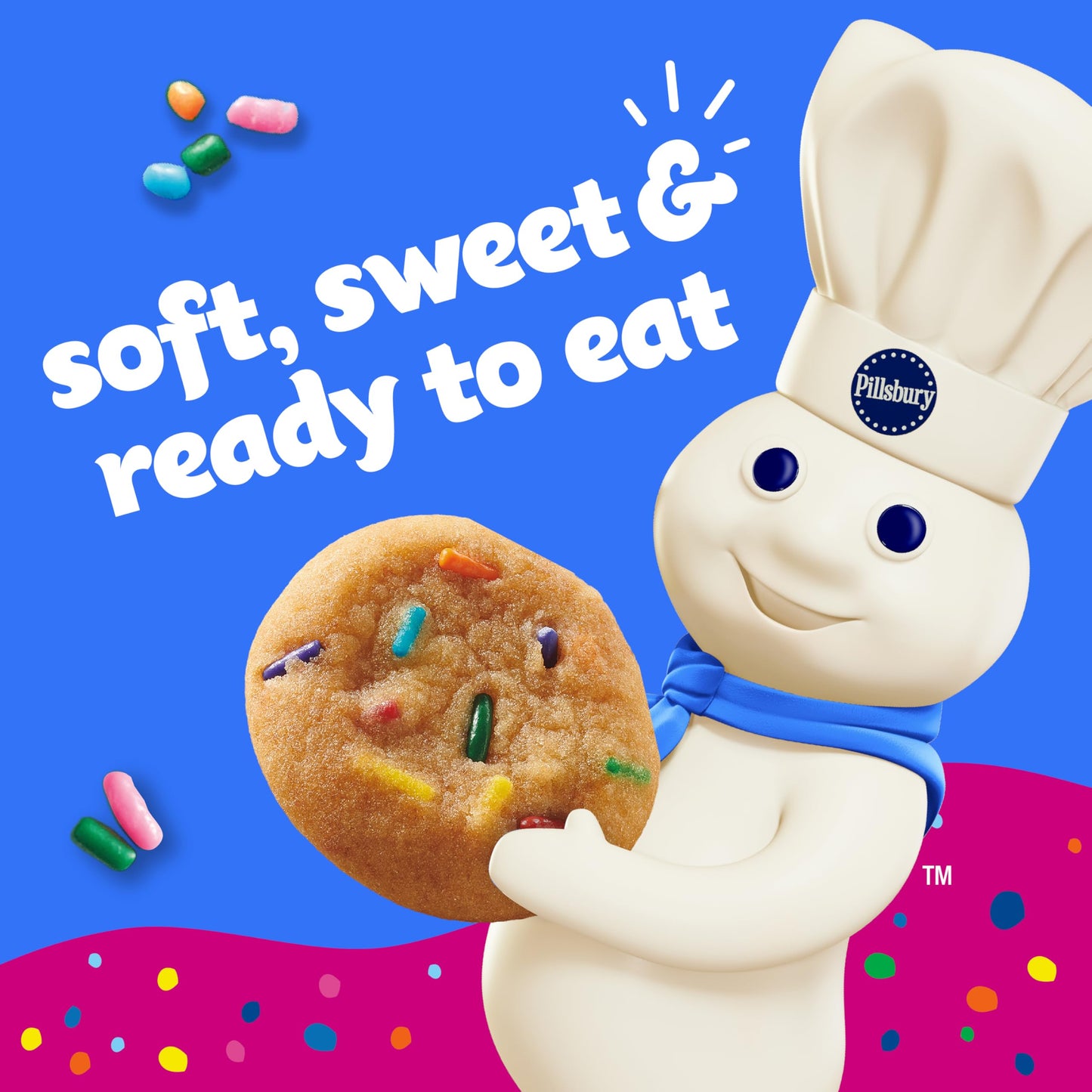 Pillsbury Mini Soft Baked Cookies, Funfetti, Snack Bags, 10 Ct, 10 oz