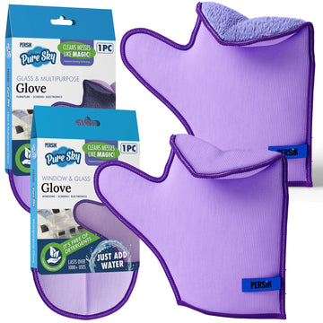 Pure-Sky Glass Cleaning Cloth Glove - Just Add Water No Detergents Needed - Includes 2 Gloves (1) For Glass & Multipurpose (2) F