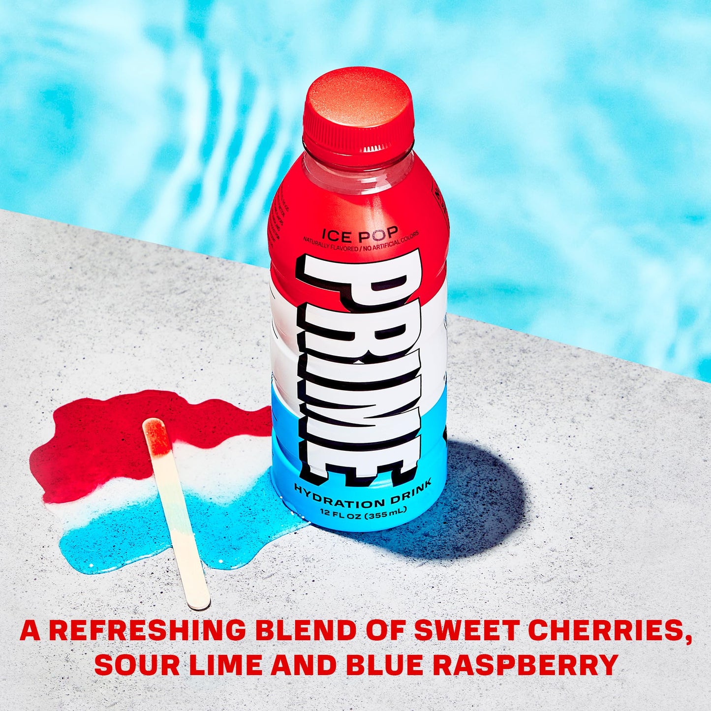 PRIME HYDRATION Sports Drinks Variety Pack - Blue Freeze, Cherry Freeze, ICE POP, 12 Fl Oz, 15 Pack, Electrolyte Enhanced, Low Sugar