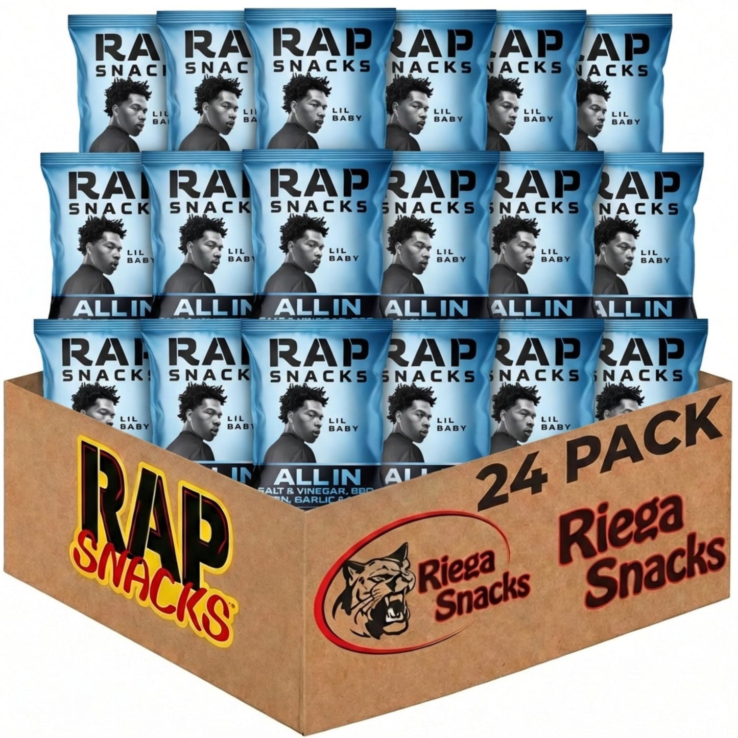 Lil Baby All In | Rap Snacks, Riega Snacks | 2 Ounce Pack of 24