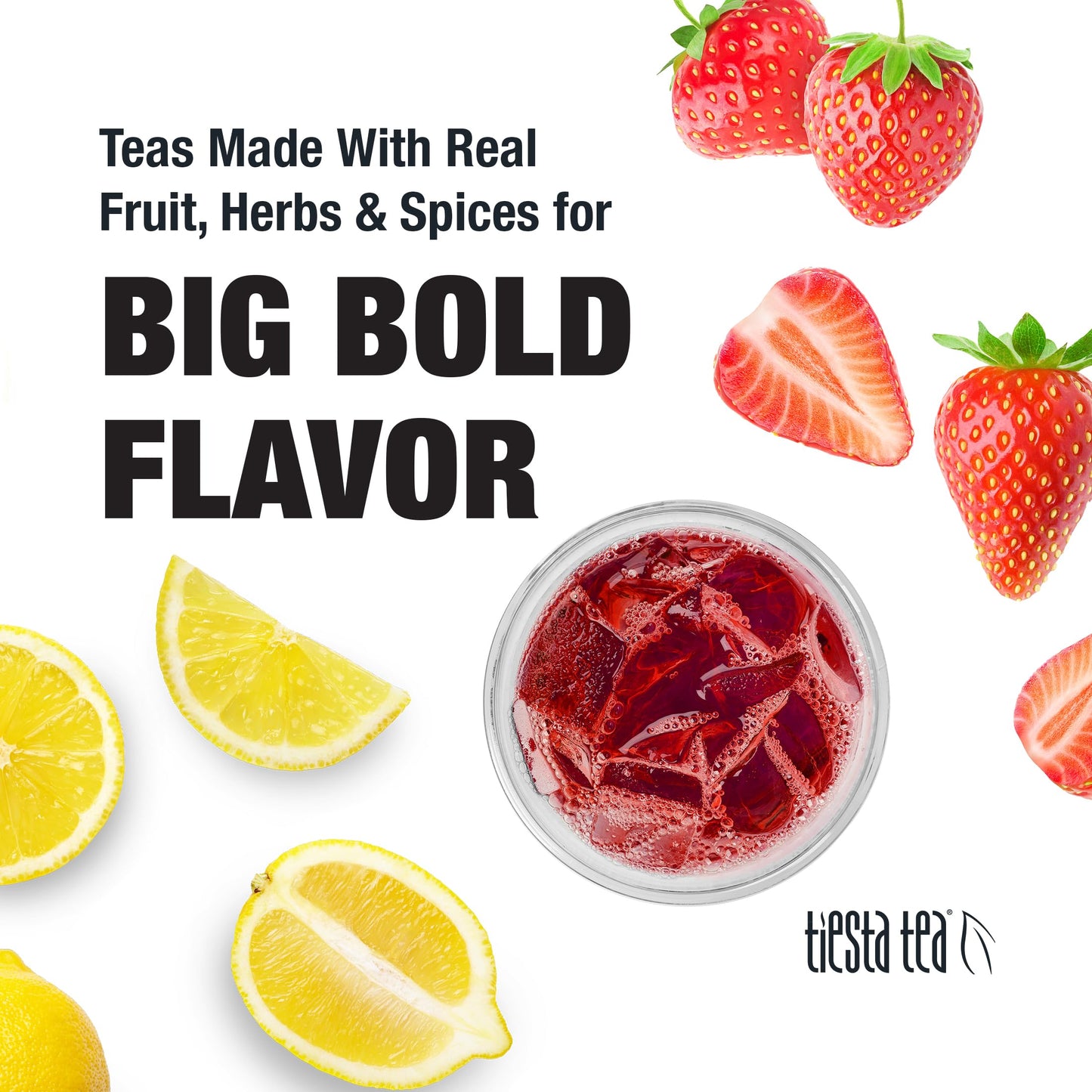 Tiesta Tea - Strawberry Lemonade Cold Brew Tea | Loose Leaf | Strawberry Lemon Herbal Blend | Premium Iced Blends | Non-Caffeinated Iced Drink | 10 Cold Brew Bags | Makes 64Oz Pitcher Each