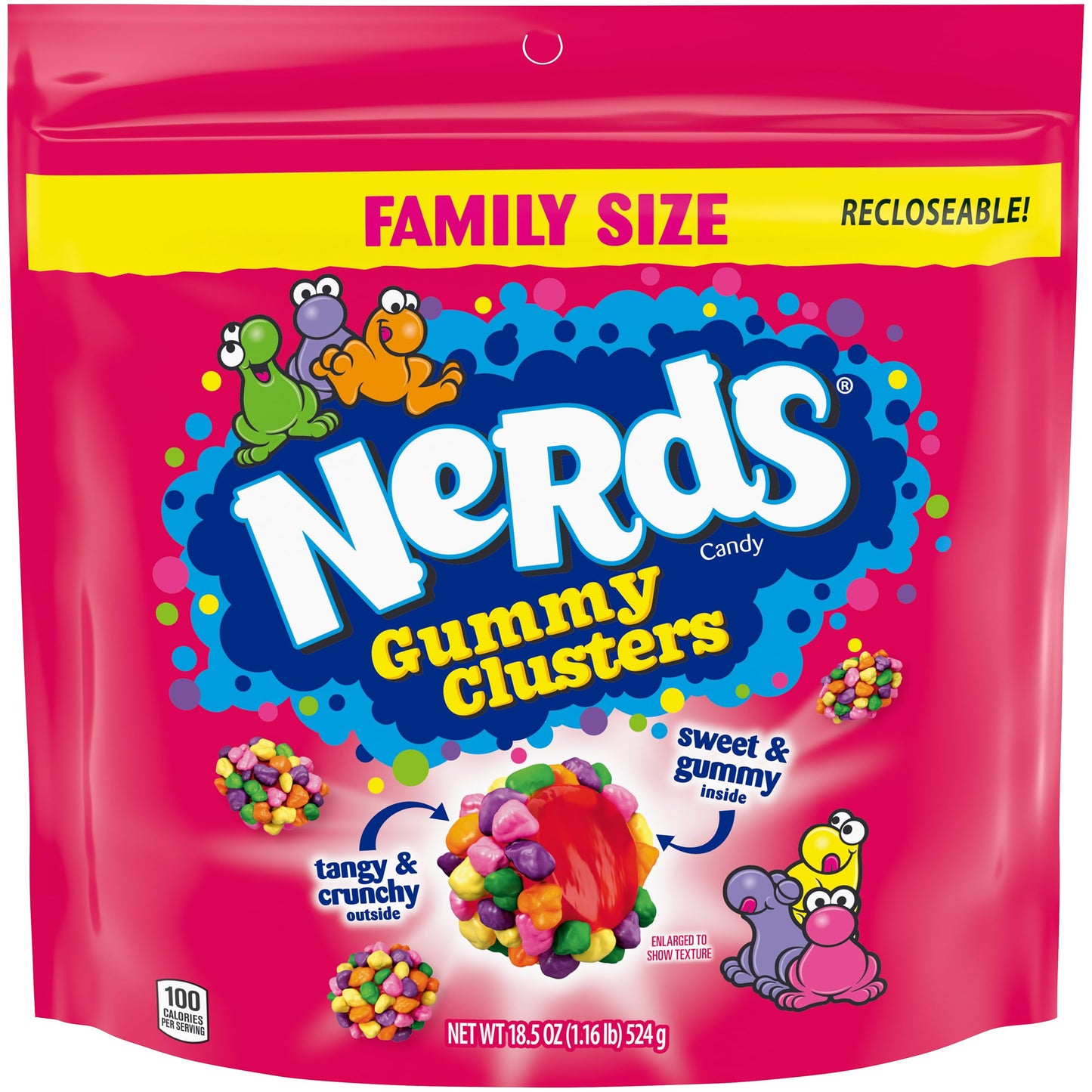 Nerds Gummy Clusters Candy, Rainbow, Springtime Easter Candy, Resealable 18.5 Ounce Big Bag